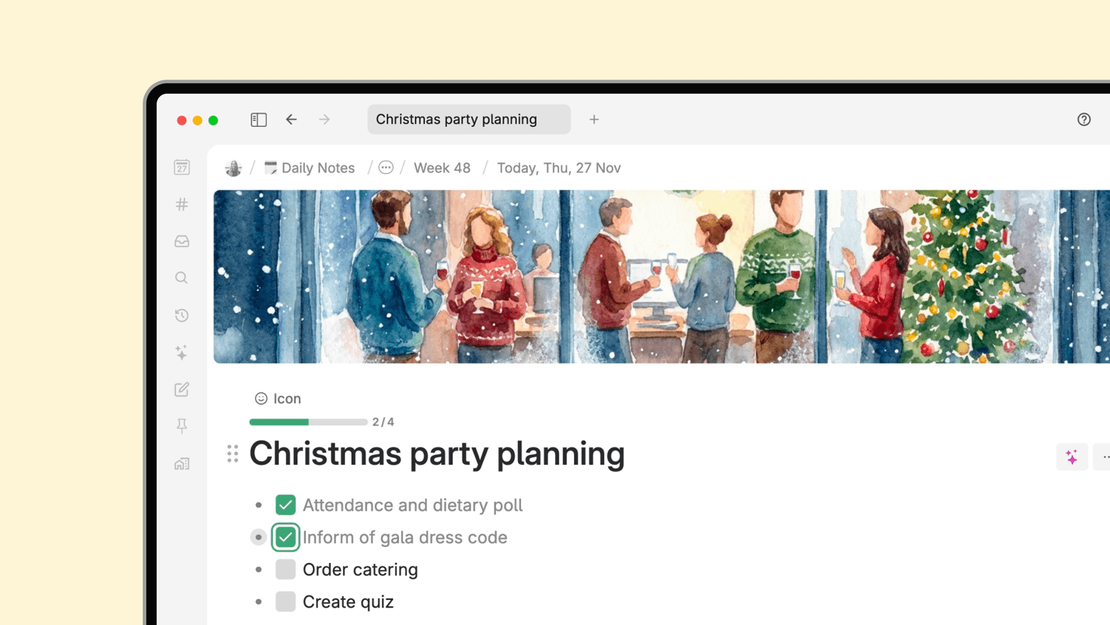 In Tana you can generate banner images that fit your content, by clicking Generate banner on any node