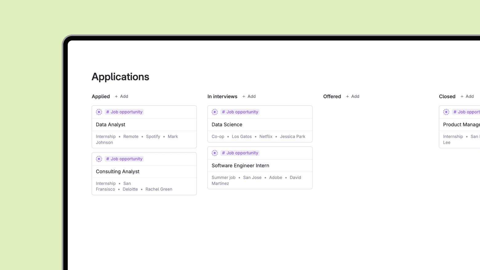 Application pipeline
