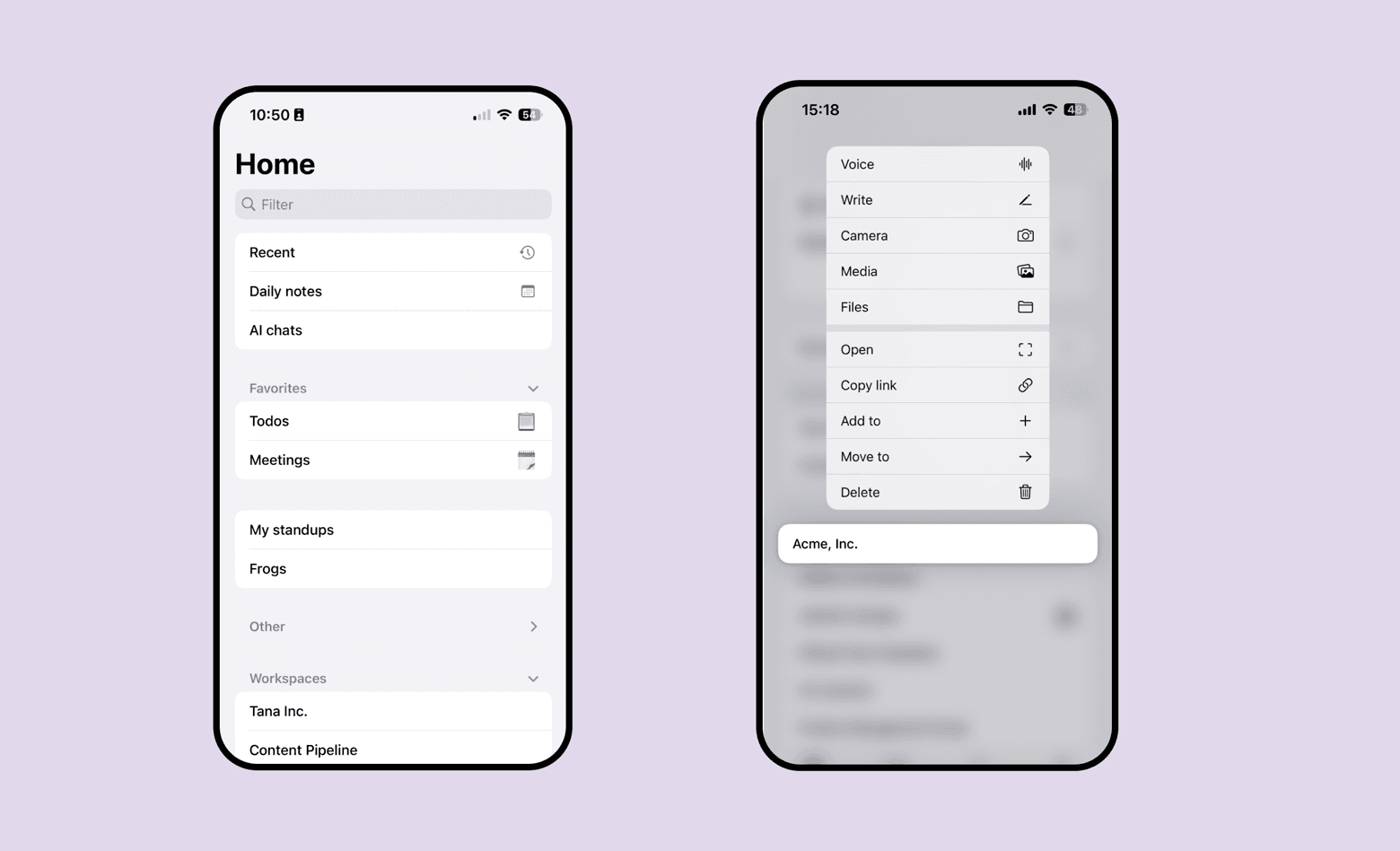 The new sidebar will be available to easy browsing in the mobile apps, each item can be longpressed