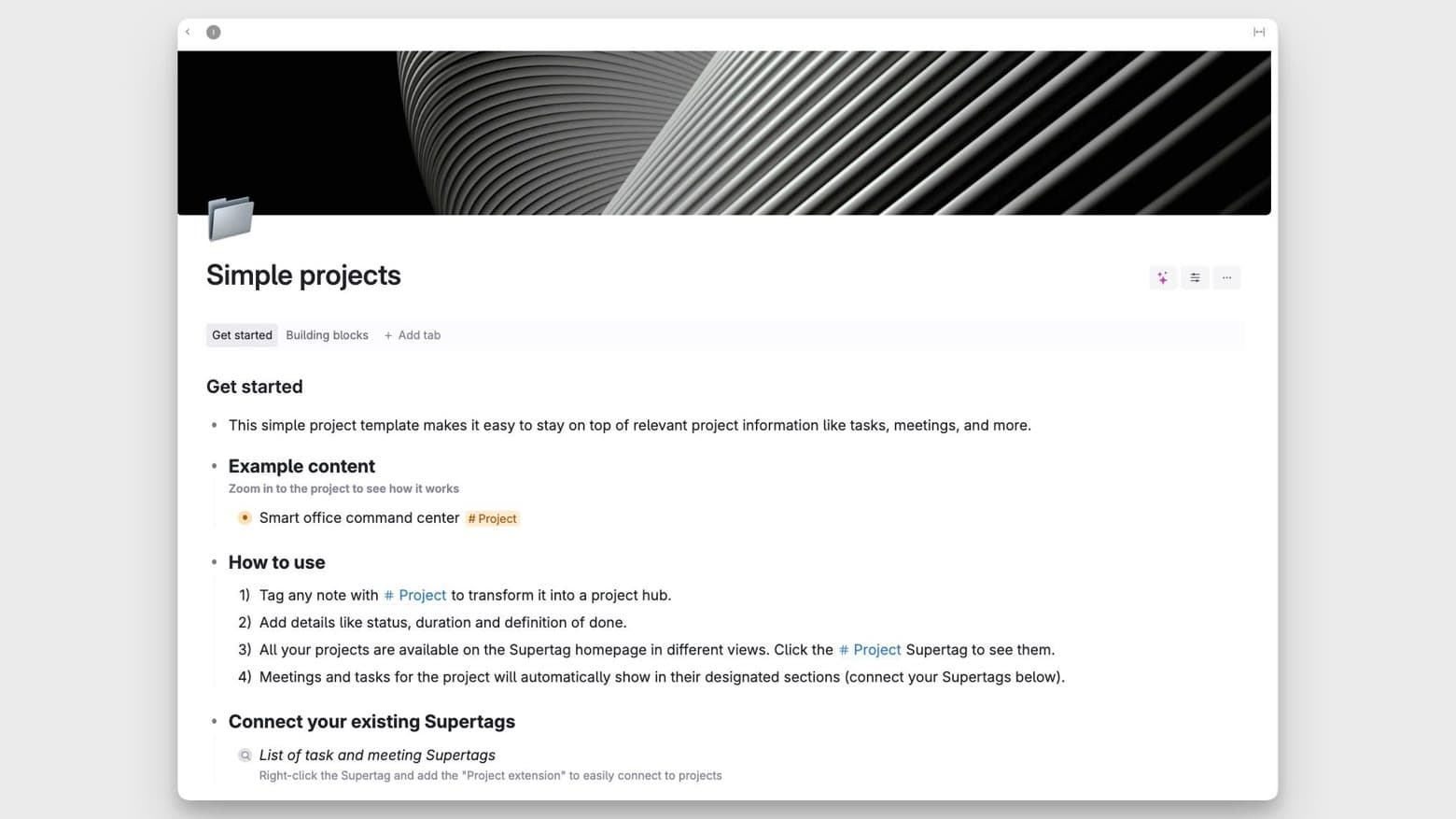 Template instruction node projects